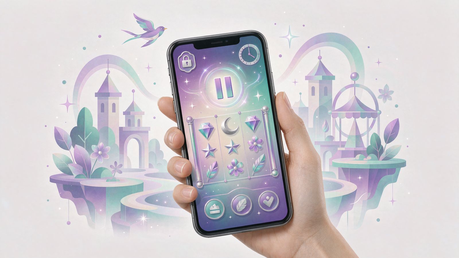 Mobiles Spielen mit Pause-Funktion und Panikbutton bei Wunderino